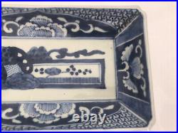 A pair of Japanese Late Edo Imari Blue and White Plates/Trays 20.2 cm wide