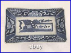 A pair of Japanese Late Edo Imari Blue and White Plates/Trays 20.2 cm wide