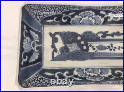 A pair of Japanese Late Edo Imari Blue and White Plates/Trays 20.2 cm wide