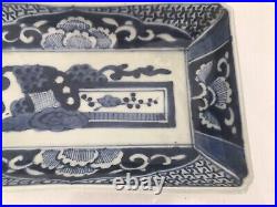 A pair of Japanese Late Edo Imari Blue and White Plates/Trays 20.2 cm wide
