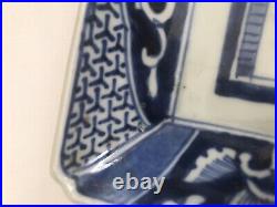 A pair of Japanese Late Edo Imari Blue and White Plates/Trays 20.2 cm wide