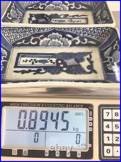A pair of Japanese Late Edo Imari Blue and White Plates/Trays 20.2 cm wide