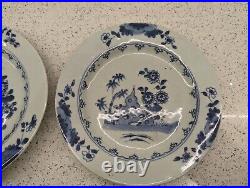 A pair of Qing dynasty blue & white plates circa 1770 9 inch diameter