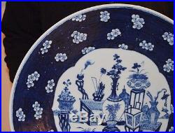 A very large 19th century Chinese blue and white porcelain charger