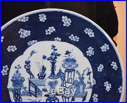 A very large 19th century Chinese blue and white porcelain charger