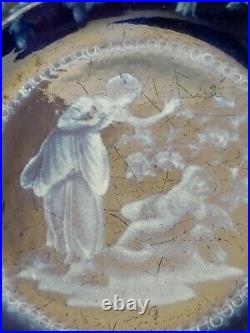 Adams Sons Staffordshire Cupid Psyche Bread Plate Circa 1804-40 Hard To Find