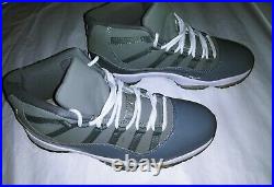 Air Jordan 11 Basketball Shoes Mens Size 10 White Cool Gray Preowned GC