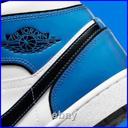 Air Jordan 1 Mid SE Signal Blue White Blk Patent BQ6931-402 GS Sz 6Y Women's 7.5