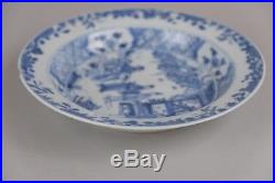 Amazing Antique Chinese Porcelain Plate Blue & White Kangxi 1662-1722 Figures