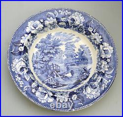 An antique Dillwyn & Co. Swansea pottery Plate in B&W transferware C. 1820's