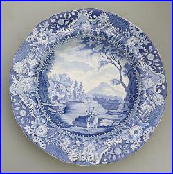 An antique Yorkshire Brameld B&W pottery transferware Soup Plate C. 1825