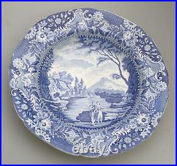 An antique Yorkshire Brameld B&W pottery transferware Soup Plate C. 1825
