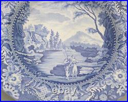 An antique Yorkshire Brameld B&W pottery transferware Soup Plate C. 1825