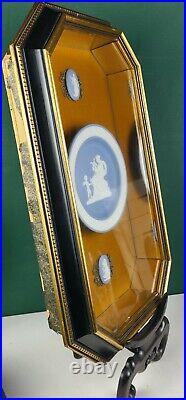 Antiq. Wedgwood Jasperware Venus & Cupid Framed Plate/Cameo Wooden Case, Fret