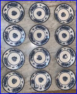 Antique 12 Plates Burleigh Ware Stratford Burslem Flow Blue Transfer 6 England