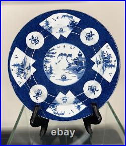 Antique 18thC BOW Blue & White Plate c. 1760 18cm