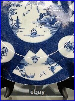 Antique 18thC BOW Blue & White Plate c. 1760 18cm