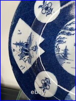 Antique 18thC BOW Blue & White Plate c. 1760 18cm