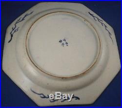 Antique 18thC Bow Porcelain Blue & White Pattern Plate Porzellan Teller 1765