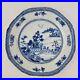 Antique 18thC Chinese Blue And White Plate Painted With Landscape 19cm