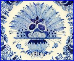 Antique 18thC Dutch Delft Pottery Blue & White Fantail Plate Dish