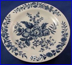Antique 18thC Worcester Porcelain Blue & White Plate Bowl Dish England English