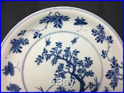 Antique 18th C Chinese Blue and white Porcelain Plate Kangxi period 1662-1722