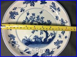 Antique 18th C Chinese Blue and white Porcelain Plate Kangxi period 1662-1722