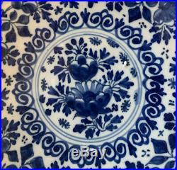 Antique 18th Century Blue White Moulded Delft Ware 10 1/2 Plate / Bowl