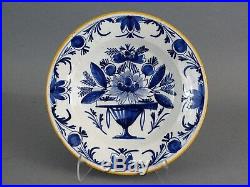 Antique 18th-Century Chinoiserie Dutch Delft Plate Blue & White