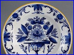 Antique 18th-Century Chinoiserie Dutch Delft Plate Blue & White