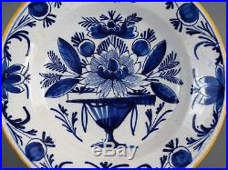 Antique 18th-Century Chinoiserie Dutch Delft Plate Blue & White