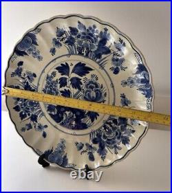 Antique 18th Century Delft Blue And White Charger Dated 1735