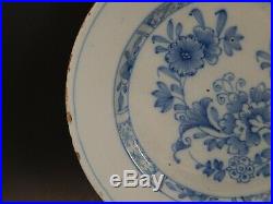 Antique 18th Century Dutch Delft Blue White Plate Ming Chinoiserie Style 8.5