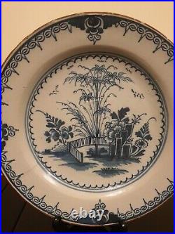 Antique 18th Century Georgian 1760 London Lambeth English Delft Pottery Plate