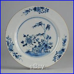 Antique 18th Qianlong Blue & White Porcelain Plate Chinese China Qing