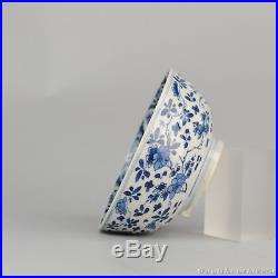 Antique 18th c Chinese Porcelain Blue & White Bowl Qing Kangxi Period