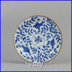 Antique 18th c Chinese Porcelain Blue & White Dish Saucer Qing Kangxi or Yong