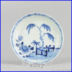 Antique 18th c Chinese Porcelain Blue & White Dish Saucer Qing Yongzheng Period