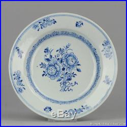 Antique 18th c Chinese Porcelain Blue & White Plate Qing Qianlong /Yongzheng