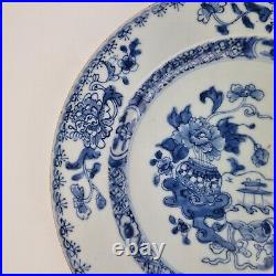 Antique 19thC Chinese Blue And White Plate Painted With Flowers