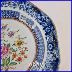 Antique 19thC Chinese Blue And White Plate Painted With Flowers 22.5cm #1