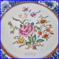 Antique 19thC Chinese Blue And White Plate Painted With Flowers 22.5cm #1