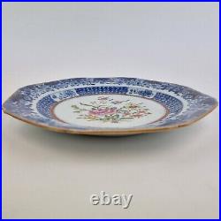 Antique 19thC Chinese Blue And White Plate Painted With Flowers 22.5cm #1