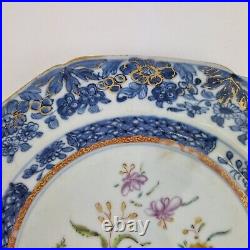 Antique 19thC Chinese Blue And White Plate Painted With Flowers 22.5cm #4