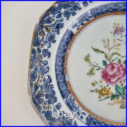 Antique 19thC Chinese Blue And White Plate Painted With Flowers 22.5cm #4