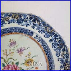 Antique 19thC Chinese Blue And White Plate Painted With Flowers 22.5cm #4