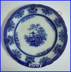Antique 19th Century Davenport Flow Blue Amoy Pattern XL Serving Plate
