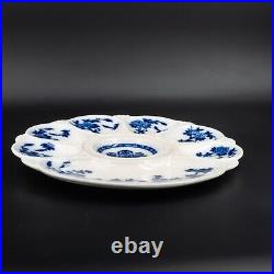 Antique 19th Century Minton's Porcelain Delft Blue and White Oyster Plate