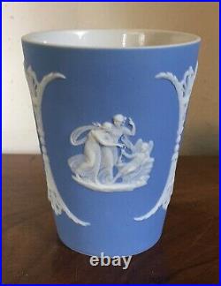 Antique 19th c. Wedgwood Light Blue Jasperware Tall Cup Glass or Spill Vase